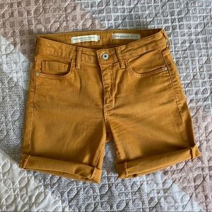 Pilcro High Rise Slim Cutoff Mustard Jean Shorts Size 27